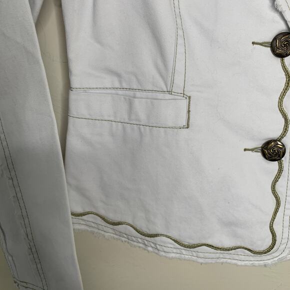 NWT Lovestitch White Embroidered Blazer Size Medium - Picture 7 of 10